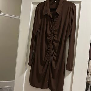 Button Front Dress with Collar